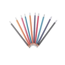 A set of 12 pre-sharpened wooden pencils in various colours with erasers, arranged in a fan shape.
