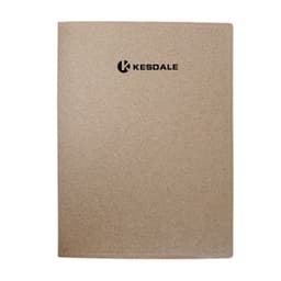 A wheat straw file folder in a neutral beige colour, featuring a logo on the front.