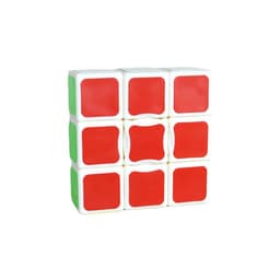 A 1x3x3 Magnetic Speed Cube featuring red and green squares on a white base, with a logo on one side.