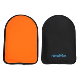 A drink bottle cooler sleeve in vibrant orange and black, featuring a logo. Suitable for keeping beverages chilled.