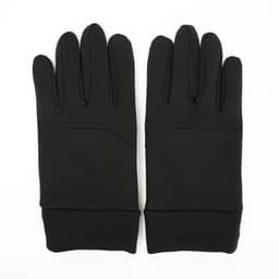 Black anti-slip sport gloves with a snug fit and a smooth finish. Features a logo on one glove.