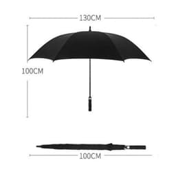 A black double layer golf umbrella featuring a sturdy handle, with dimensions of 130cm and 100cm.