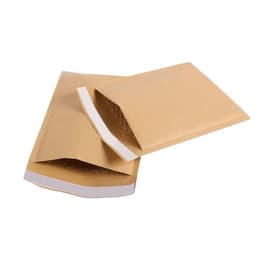 Kraft paper bubble envelope bags in a natural brown colour, featuring a bubble-lined interior and a sealing flap.