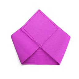 A bright pink elastic sports captain armband with a rectangular patch. It features a simple design for active use.