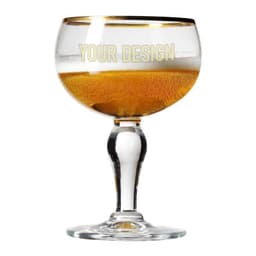A crystal beer mug featuring a clear bowl and a sturdy base, showcasing a golden beverage inside.