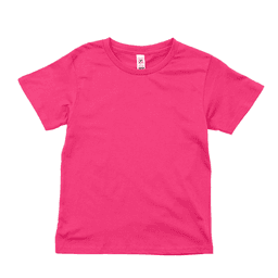 A pink youth surf essential tee featuring a classic crew neck design. The shirt has a label inside but no visible logos.