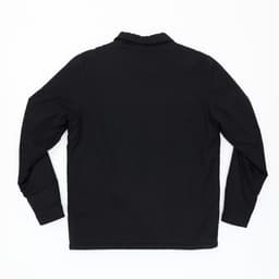 A black canvas jacket featuring a collar and long sleeves, displayed from the back view.