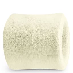 A white Terry wrist sweatband featuring soft, absorbent fabric and a seamless design, with branding present.