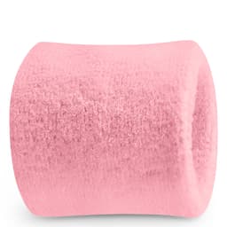 A pink Terry Wrist Sweatband, featuring a soft and textured fabric. It has a logo on it.