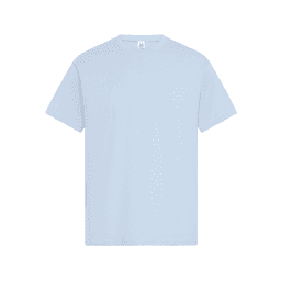 Light blue men's t-shirt, featuring short sleeves and a classic crew neckline. Includes a branded tag.