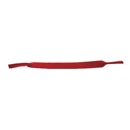 A red sublimated sunglasses strap with a textured grip. The strap includes branding.