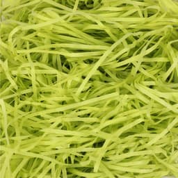 A textured arrangement of light green shredded paper, commonly used for gift packaging.