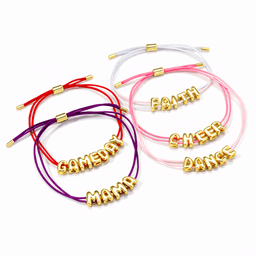 Adjustable Cord Letter Bead Bracelet