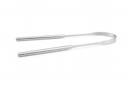 A metal pair of tongs with a smooth, streamlined design. The tongs have a shiny silver finish.