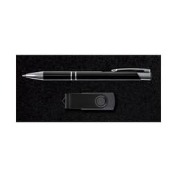 A pen and a minimalist flashlight are featured in the Bellman Gift Set, presented on a textured black background.