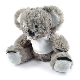 A plush koala toy named Korporate Koala featuring soft fur and a light-colored shirt.