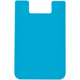 A blue Cosmos Phone Wallet designed to securely hold cards on the back of a smartphone.