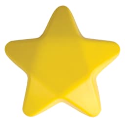 A yellow star-shaped stress reliever, designed for fun and stress relief.
