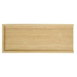 A bamboo game tray from the Dominator Set, featuring a smooth surface and a raised edge.