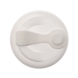 A reusable coffee cup lid made from RPET material, featuring a snap closure for easy access.
