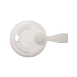 A coffee cup snap lid with a handle, designed for a reusable coffee cup, made from RPET material.