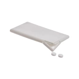 A pack of rectangular sugar-free breath mints with two mints visible beside the pack. The packaging is white and simple.