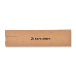 A brown cardboard box featuring a logo, designed for packaging a pen or similar item.