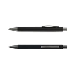 Two Aspen Paper Pens in black and dark grey, featuring a sleek design and a clip for easy attachment.