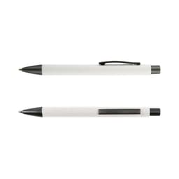 A set of two Aspen Paper Pens in white with black accents, featuring clips for easy attachment.