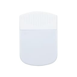 A Croc Magnetic Clip featuring a smooth white surface with a ribbed top, designed for easy attachment.