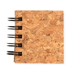 A set of Codex Cork Sticky Notes featuring a natural cork exterior and a spiral binding.