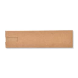 A long, rectangular, brown kraft paper envelope with a slot on one side, featuring a plain design.