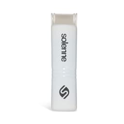 A white mini lint roller with a smooth design and a circular logo at the base.