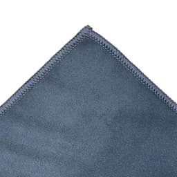 A blue sports towel with a stitched edge, featuring a logo in the corner. Ideal for gym or outdoor activities.