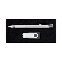 A pen and a USB drive are presented in a black gift box, highlighting the Bellman Gift Set.