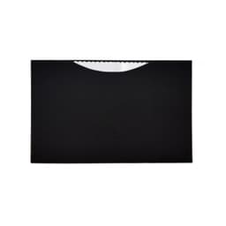 A black pouch with a curved cutout at the top, designed for holding items securely.