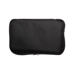 A black, zippered pouch with a smooth fabric exterior, featuring a simple design and no visible branding.