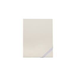 A cream-coloured Trip Daily Planner with a grey elastic band for closure, featuring a simple, minimalistic design.