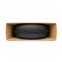 A black circular case for Equinox ANC headphones, displayed inside a rectangular brown box.