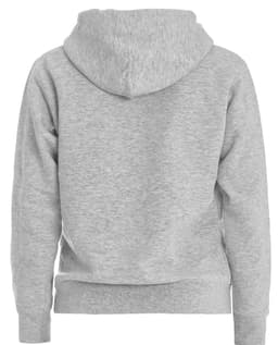 A grey thermal hoodie with a hood, featuring a simple, classic design and no front embellishments.