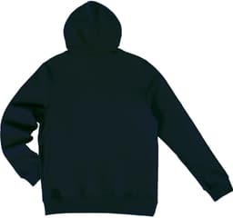 A black thermal hoodie featuring a hood and long sleeves with a plain back design.