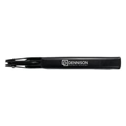 A black premium wine waiters knife featuring a branding logo, showcasing its sleek design and functionality.