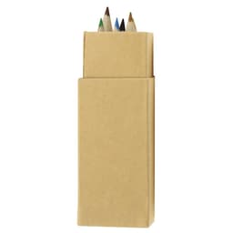 A coloured pencil set containing six pencils in various colours, packaged in a simple cardboard box.