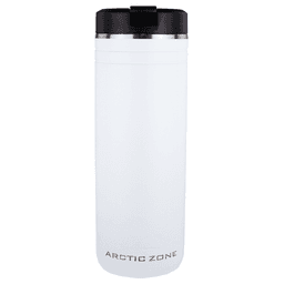 A drink bottle in white with a black lid, featuring a sleek design and a logo. Holds 700ml of liquid.