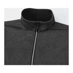 A black women's eco waterproof softshell vest featuring a high collar and a front zip, with a logo.