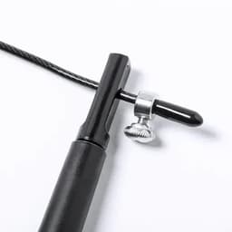 A black tool with a metal attachment and a silver screw, designed for securing objects or equipment.