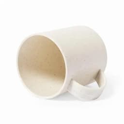 A drink bottle in a light cream colour with a handle, featuring a textured surface and a minimalist design.