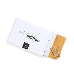 A white box featuring a bamboo cutting board and a tag, both labelled as 'limited edition'.