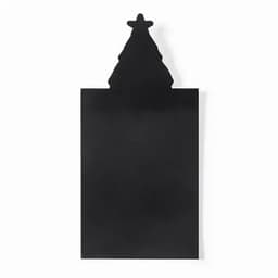 A black promotional product with a Christmas tree design at the top, featuring a smooth surface and a blank area.