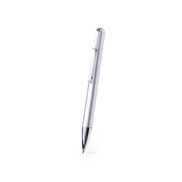 A silver ballpoint pen with a sleek design and a clip for easy attachment. The pen has a glossy finish.